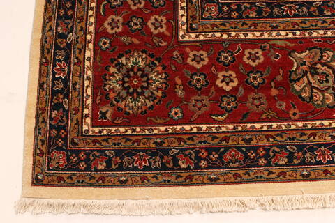 Agra Beige Hand Knotted 120 X 150  Area Rug 250-28443 Image 1