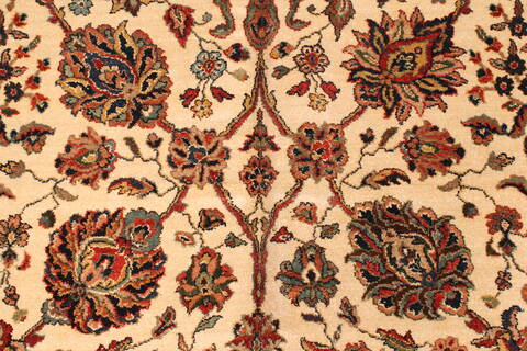 Agra Beige Hand Knotted 120 X 150  Area Rug 250-28443 Image 2