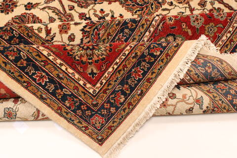 Agra Beige Hand Knotted 120 X 150  Area Rug 250-28443 Image 6