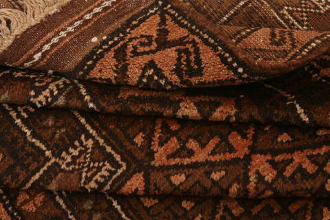 Baluch Brown Hand Knotted 30 X 47  Area Rug 100-28444 Image 3