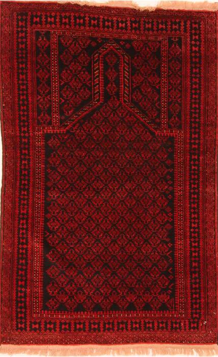 Baluch Black Hand Knotted 29 X 45  Area Rug 100-28445 Image 0