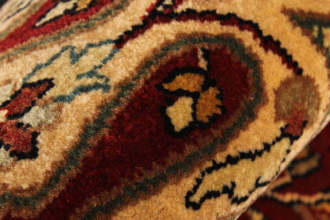 Kashan Beige Hand Knotted 120 X 149  Area Rug 250-28448 Image 10