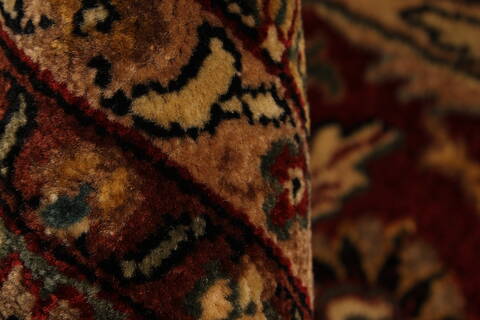 Kashan Beige Hand Knotted 120 X 149  Area Rug 250-28448 Image 11