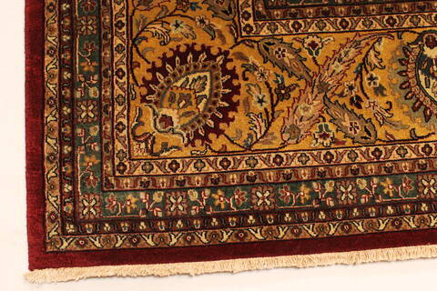 Kashan Beige Hand Knotted 120 X 149  Area Rug 250-28448 Image 1