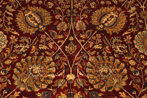 Kashan Beige Hand Knotted 120 X 149  Area Rug 250-28448 Image 2