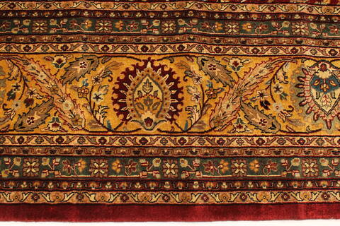 Kashan Beige Hand Knotted 120 X 149  Area Rug 250-28448 Image 3