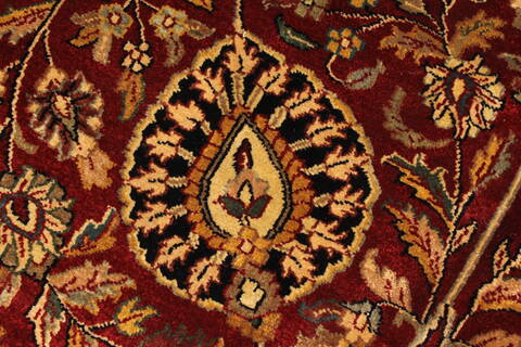 Kashan Beige Hand Knotted 120 X 149  Area Rug 250-28448 Image 4