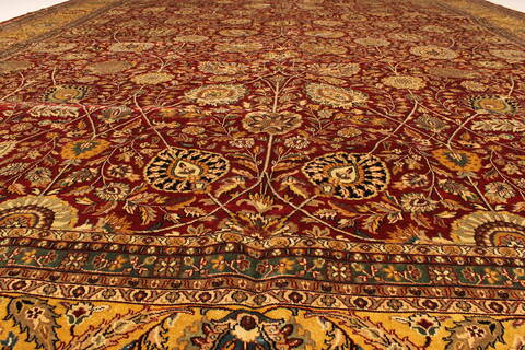 Kashan Beige Hand Knotted 120 X 149  Area Rug 250-28448 Image 5
