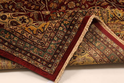 Kashan Beige Hand Knotted 120 X 149  Area Rug 250-28448 Image 7