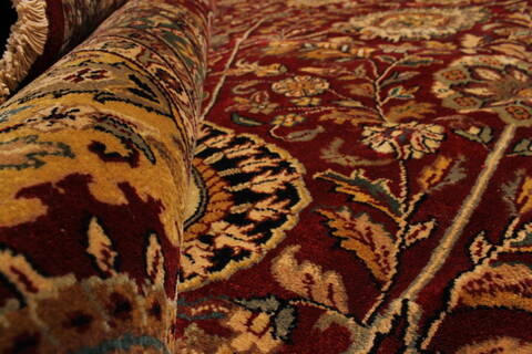 Kashan Beige Hand Knotted 120 X 149  Area Rug 250-28448 Image 8
