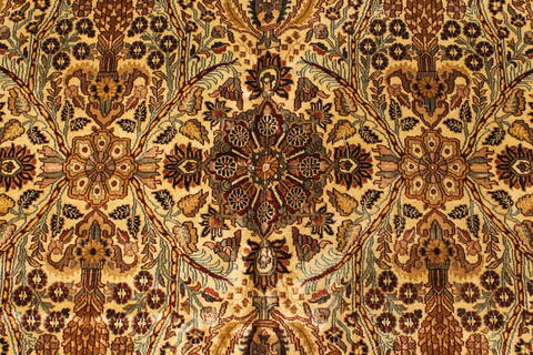 Tabriz Beige Hand Knotted 120 X 150  Area Rug 250-28455 Image 2