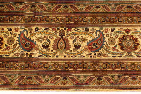 Tabriz Beige Hand Knotted 120 X 150  Area Rug 250-28455 Image 3