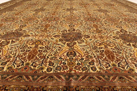 Tabriz Beige Hand Knotted 120 X 150  Area Rug 250-28455 Image 4