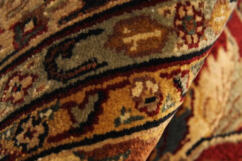 Kashmar Beige Hand Knotted 119 X 149  Area Rug 250-28458 Image 9