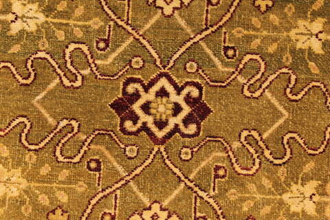Agra Beige Hand Knotted 120 X 154  Area Rug 250-28462 Image 11