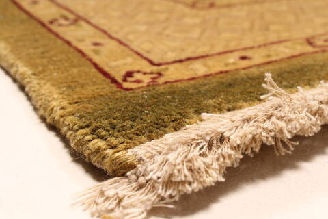 Agra Beige Hand Knotted 120 X 154  Area Rug 250-28462 Image 12