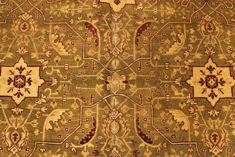 Agra Beige Hand Knotted 120 X 154  Area Rug 250-28462 Image 2