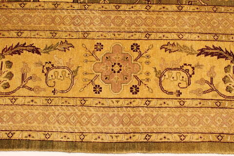 Agra Beige Hand Knotted 120 X 154  Area Rug 250-28462 Image 3
