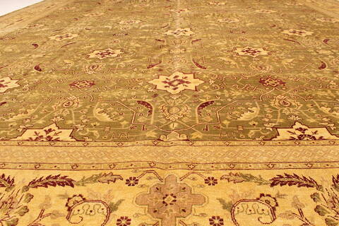 Agra Beige Hand Knotted 120 X 154  Area Rug 250-28462 Image 4