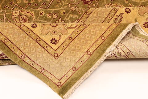 Agra Beige Hand Knotted 120 X 154  Area Rug 250-28462 Image 6
