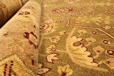 Agra Beige Hand Knotted 120 X 154  Area Rug 250-28462 Image 7