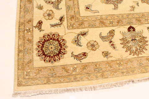 Ziegler Beige Hand Knotted 120 X 149  Area Rug 250-28463 Image 1