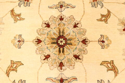 Ziegler Beige Hand Knotted 120 X 149  Area Rug 250-28463 Image 2