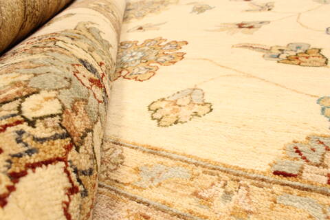 Ziegler Beige Hand Knotted 120 X 149  Area Rug 250-28463 Image 7