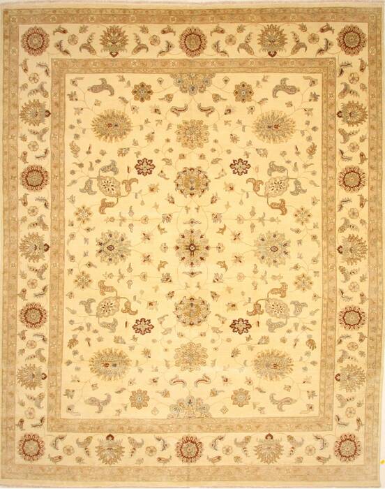 Ziegler Beige Hand Knotted 120 X 149  Area Rug 250-28463 Image 0