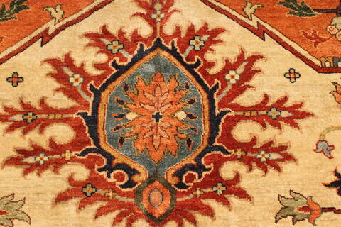 Serapi Beige Hand Knotted 129 X 149  Area Rug 250-28464 Image 12