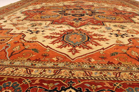 Serapi Beige Hand Knotted 129 X 149  Area Rug 250-28464 Image 4