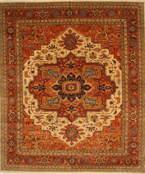 Serapi Beige Hand Knotted 129 X 149  Area Rug 250-28464 Image 0