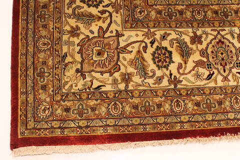 Kashmar Beige Hand Knotted 119 X 153  Area Rug 250-28470 Image 1