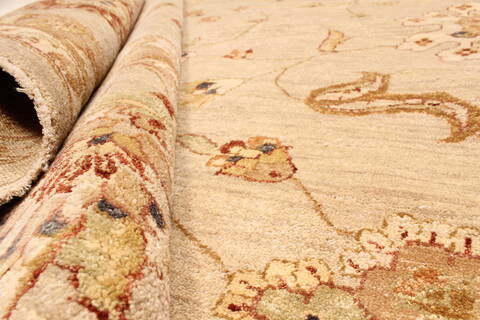 Ziegler Beige Hand Knotted 120 X 1410  Area Rug 250-28473 Image 7