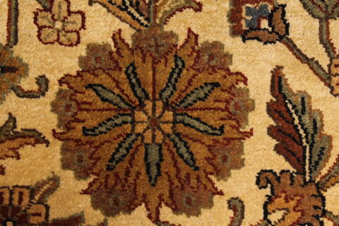 Kashan Beige Hand Knotted 119 X 150  Area Rug 250-28477 Image 11