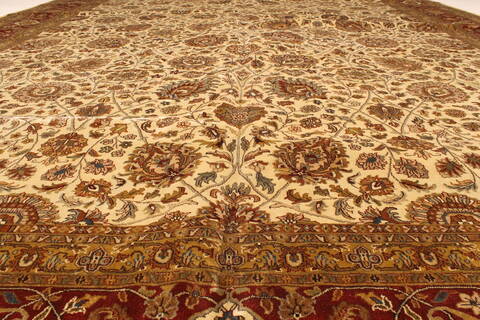 Tabriz Beige Hand Knotted 120 X 1411  Area Rug 250-28478 Image 3