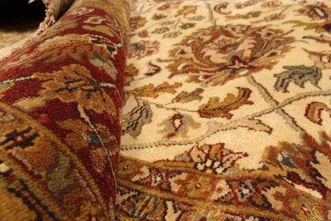 Tabriz Beige Hand Knotted 120 X 1411  Area Rug 250-28478 Image 6