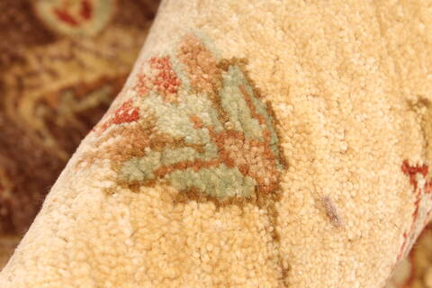 Pishavar Beige Hand Knotted 120 X 1410  Area Rug 250-28509 Image 10