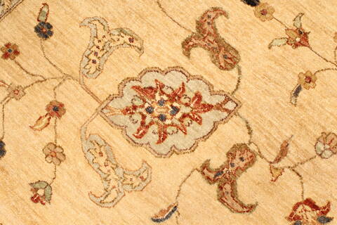 Pishavar Beige Hand Knotted 120 X 1410  Area Rug 250-28509 Image 11