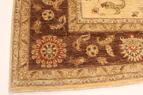 Pishavar Beige Hand Knotted 120 X 1410  Area Rug 250-28509 Image 1