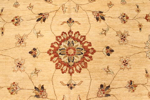 Pishavar Beige Hand Knotted 120 X 1410  Area Rug 250-28509 Image 2