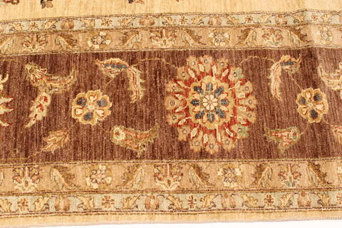 Pishavar Beige Hand Knotted 120 X 1410  Area Rug 250-28509 Image 3