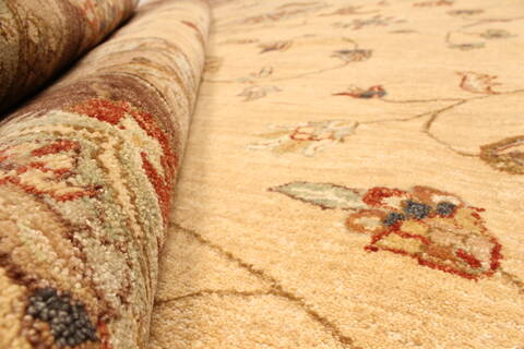 Pishavar Beige Hand Knotted 120 X 1410  Area Rug 250-28509 Image 7