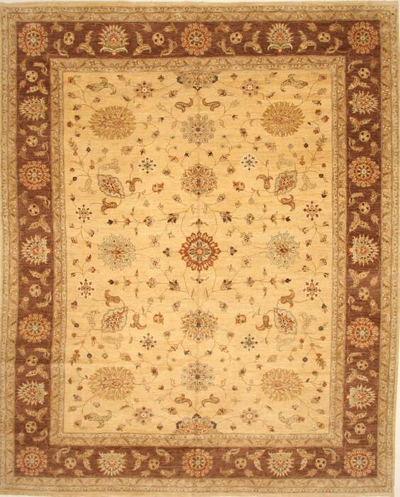 Pishavar Beige Hand Knotted 120 X 1410  Area Rug 250-28509 Image 0