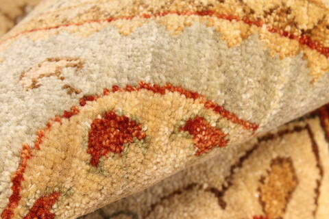Pishavar Orange Hand Knotted 119 X 157  Area Rug 250-28512 Image 11