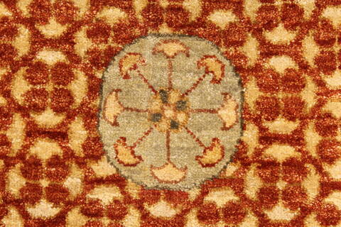Pishavar Orange Hand Knotted 119 X 157  Area Rug 250-28512 Image 13