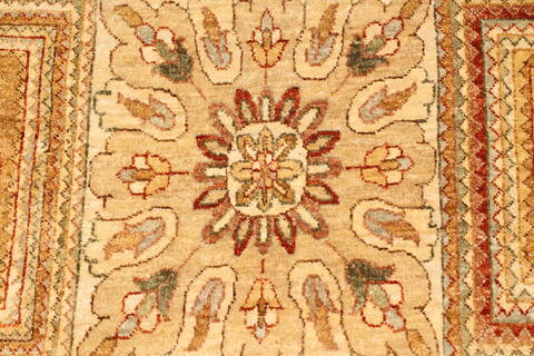 Pishavar Orange Hand Knotted 119 X 157  Area Rug 250-28512 Image 14