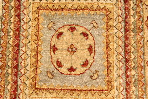 Pishavar Orange Hand Knotted 119 X 157  Area Rug 250-28512 Image 15