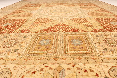 Pishavar Orange Hand Knotted 119 X 157  Area Rug 250-28512 Image 4