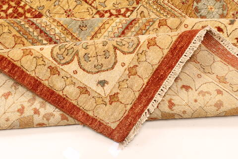 Pishavar Orange Hand Knotted 119 X 157  Area Rug 250-28512 Image 6